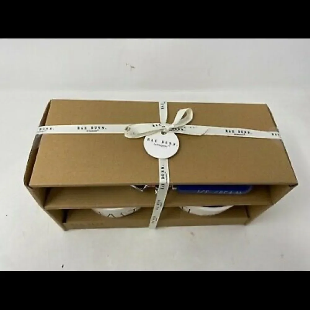 NWT Rae Dunn 3 pc Ice Cream White Red Blue Bowl Se